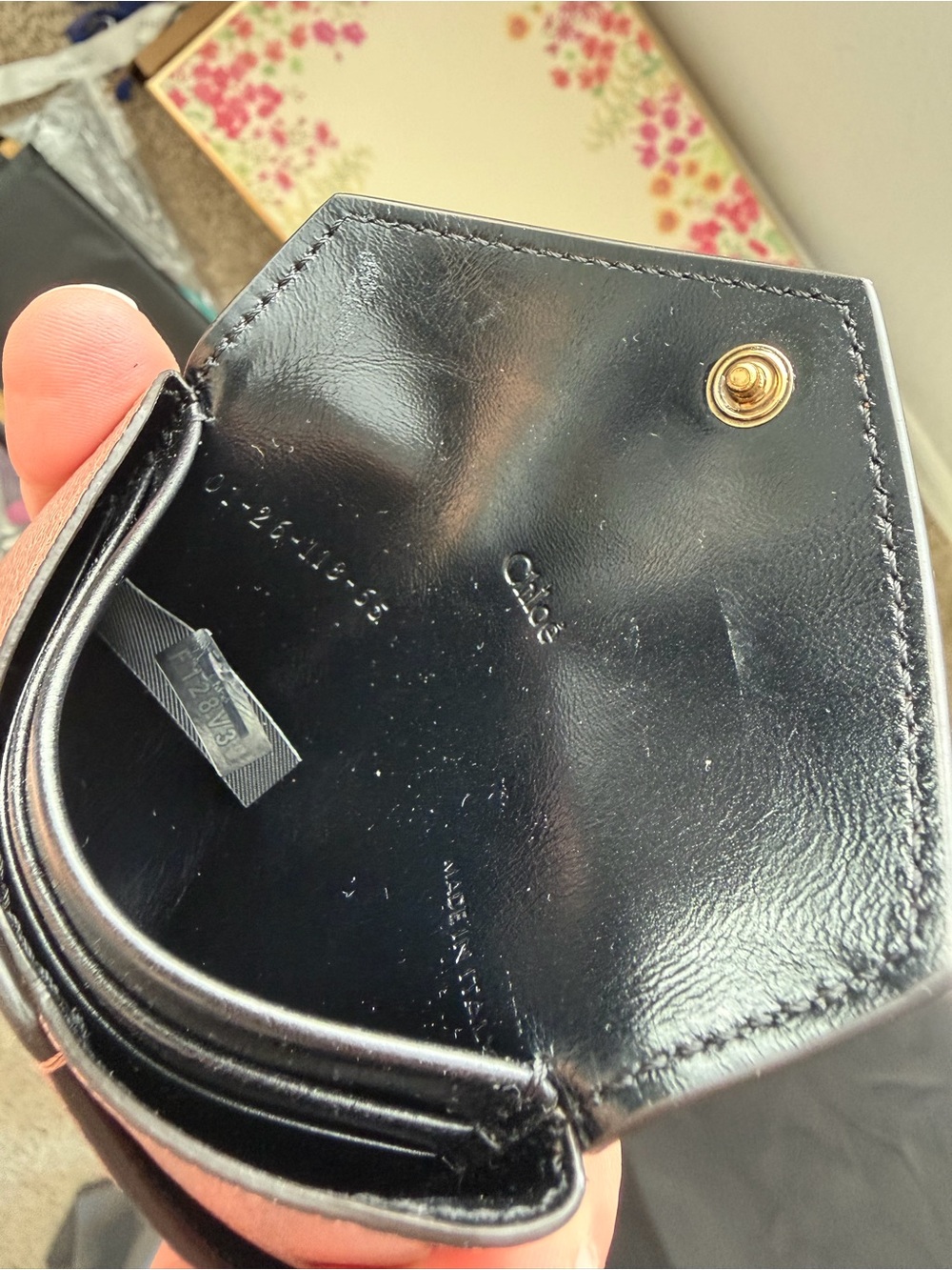 Chloé ENVELOPE CARD HOLDER IN GRAINED LEATHER - Picture 7 of 9